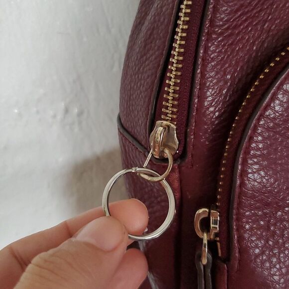 Kate Spade Burgundy Backpack Textured Leather Adjustable Straps